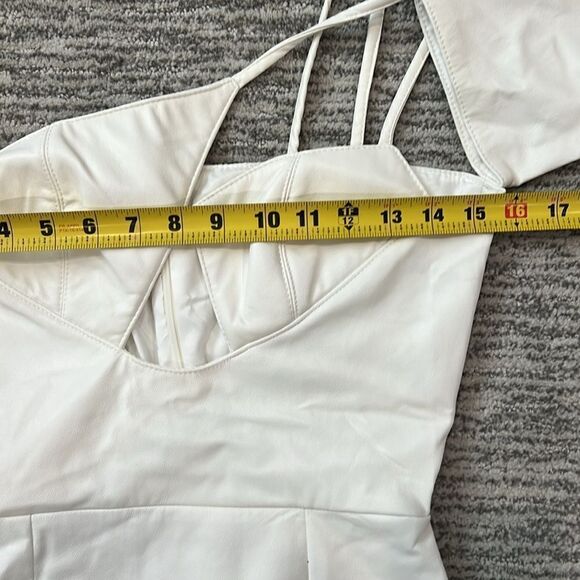 NWT CEREN OCAK Revolve Cut Out Dress in White Small Faux Leather - Picture 9 of 15
